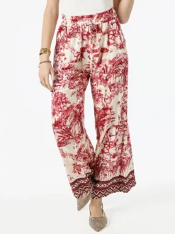 Solada Pantaloni donna a gamba larga con stampe - rosso