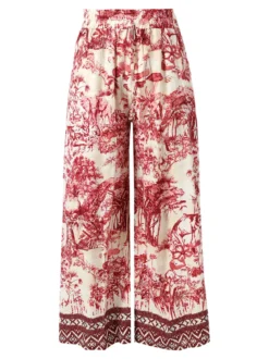 Solada Pantaloni donna a gamba larga con stampe - rosso