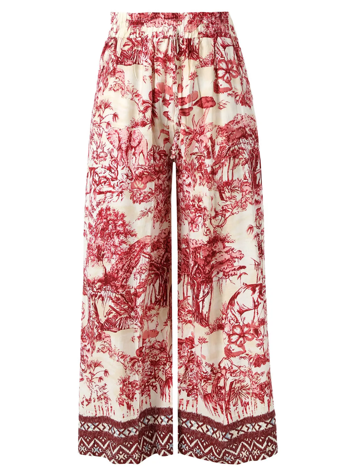 Solada Pantaloni donna a gamba larga con stampe - rosso