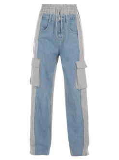 Solada Pantaloni donna a gamba larga con tasconi e coulisse