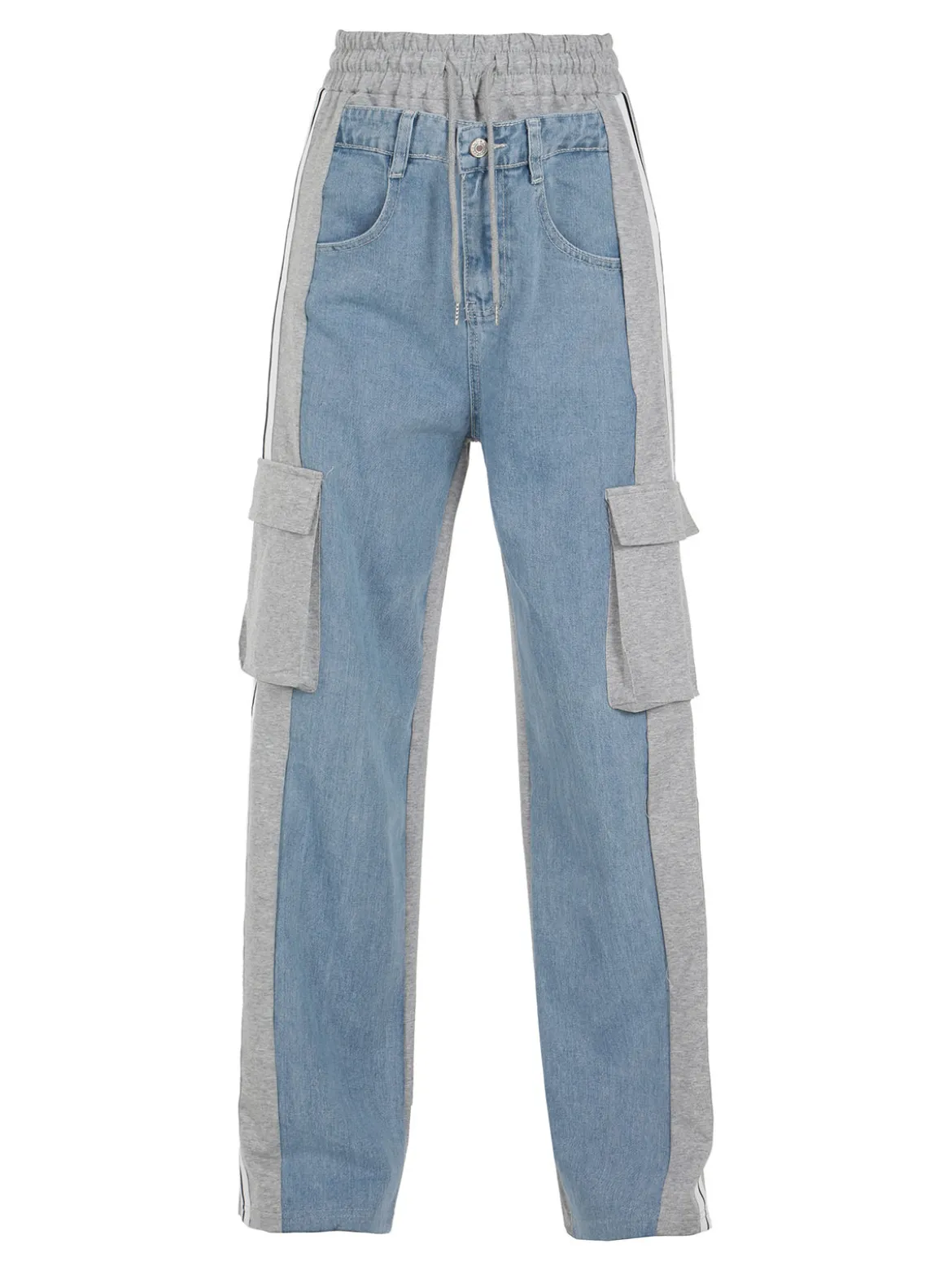 Solada Pantaloni donna a gamba larga con tasconi e coulisse