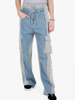 Solada Pantaloni donna a gamba larga con tasconi e coulisse