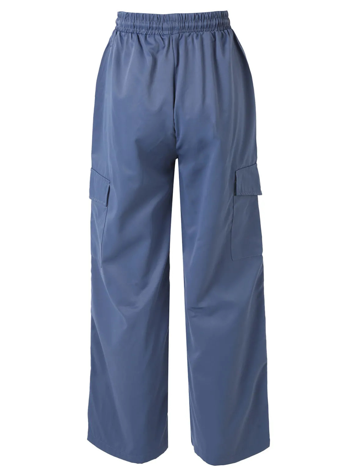 Solada Pantaloni donna a gamba larga con tasconi laterali e coulisse - blu