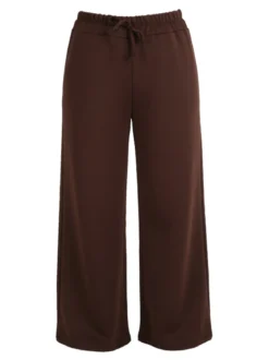 Solada Pantaloni donna a gamba larga taglie forti - marrone
