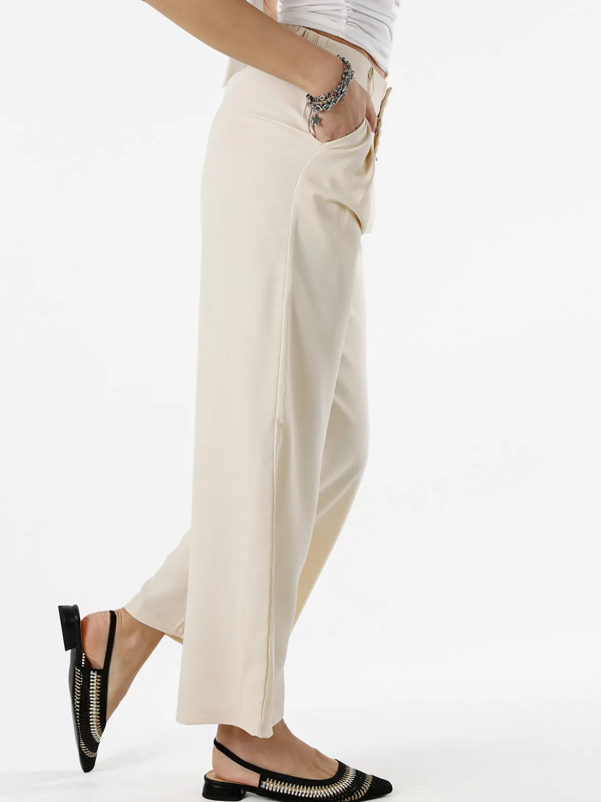 Solada Pantaloni donna a palazzo - beige