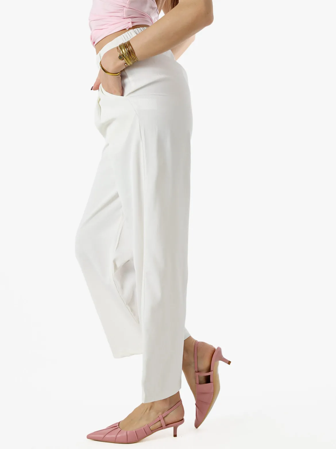 Solada Pantaloni donna a palazzo - bianco