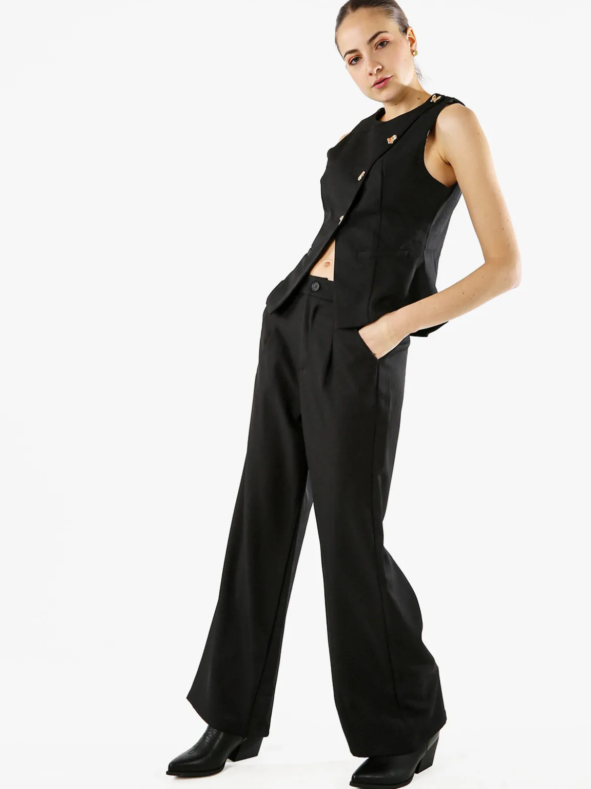 Solada Pantaloni donna a palazzo - nero