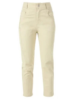 Solada Pantaloni donna a vita alta in misto cotone - beige