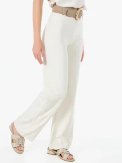 Solada Pantaloni donna a vita alta - panna