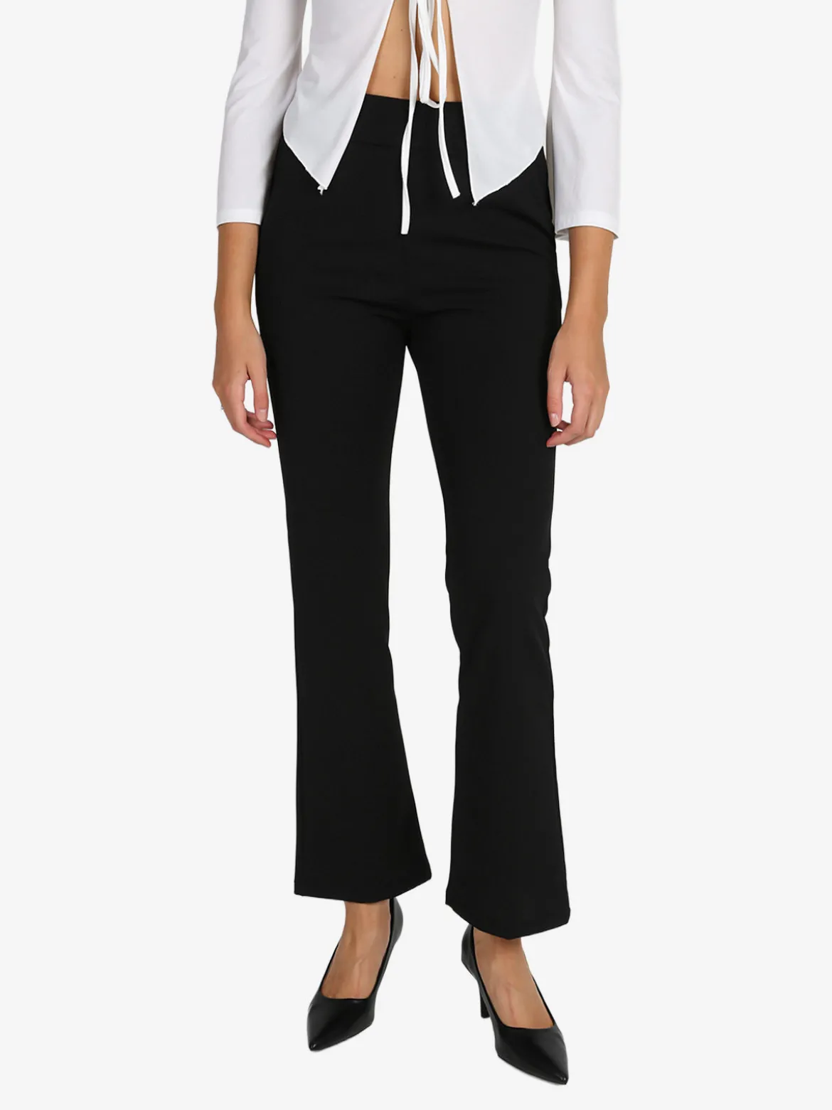 Solada Pantaloni donna a zampa - nero