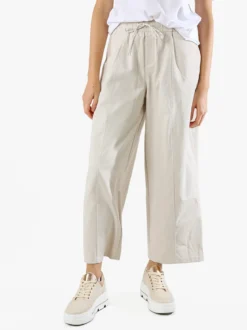 Solada Pantaloni donna barrell cropped - beige