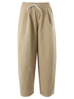 Solada Pantaloni donna barrell cropped - khaki
