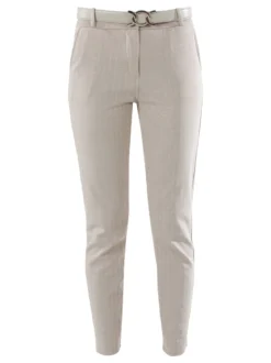 Solada Pantaloni donna capri con cintura - beige