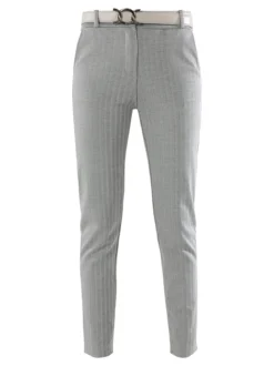 Solada Pantaloni donna capri con cintura - grigio