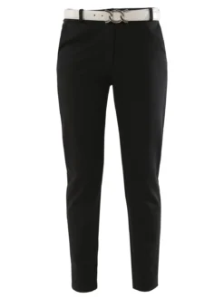 Solada Pantaloni donna capri con cintura - nero