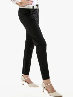 Solada Pantaloni donna capri con cintura - nero