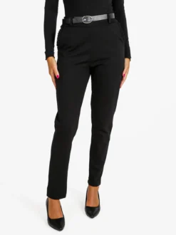 Solada Pantaloni donna casual a vita alta - nero