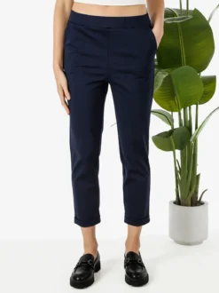 Solada Pantaloni donna casual con risvolto - blu scuro