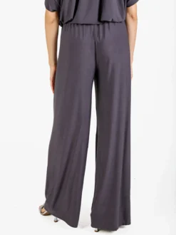 Solada Pantaloni donna con elastico in vita a gamba larga - grigio