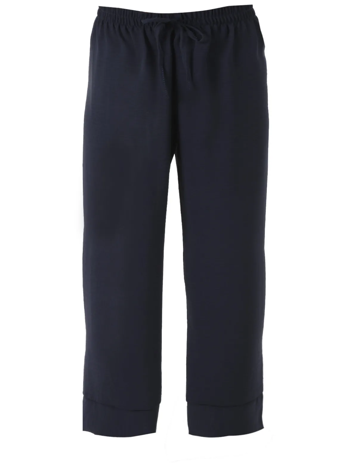 Solada Pantaloni donna cropped a gamba larga con coulisse - blu scuro