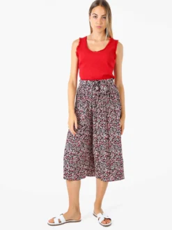 Solada Pantaloni donna culotte con stampa floreale - blu scuro