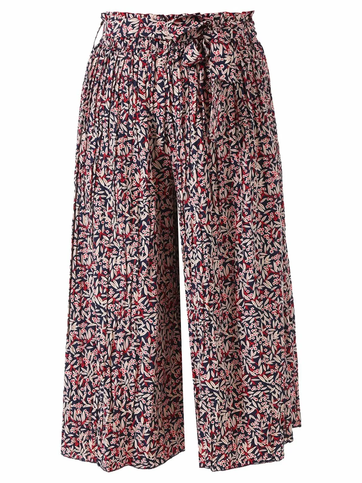 Solada Pantaloni donna culotte con stampa floreale - blu scuro