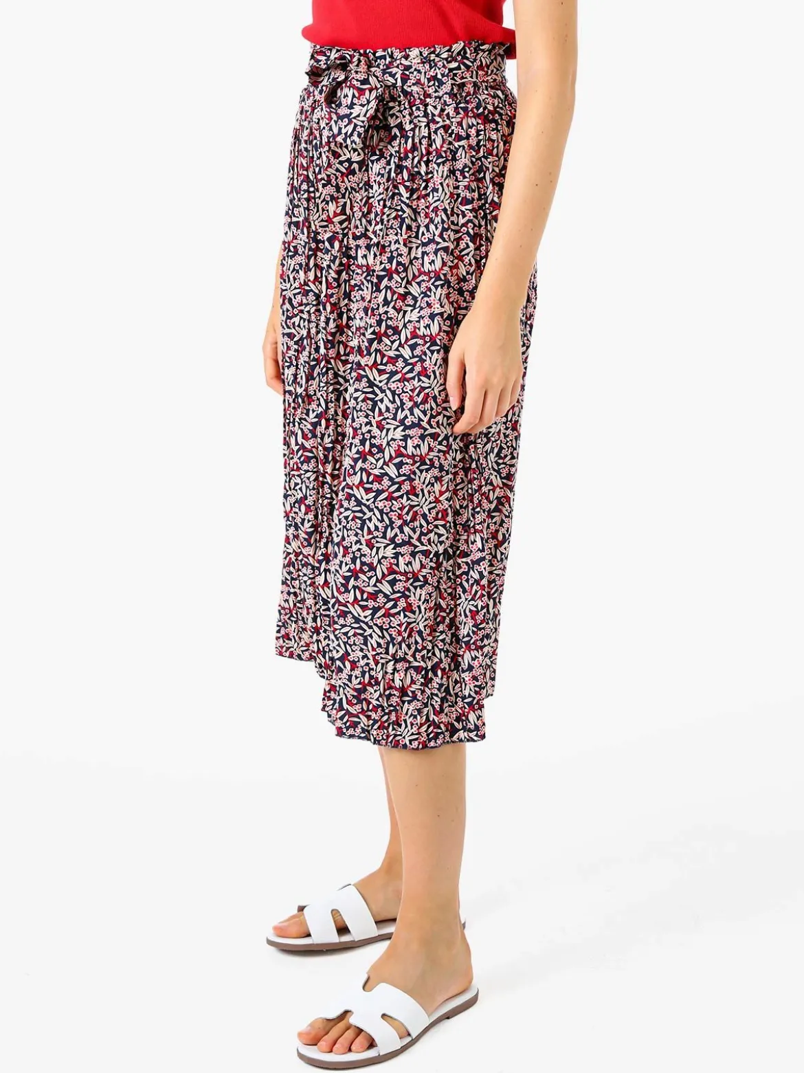 Solada Pantaloni donna culotte con stampa floreale - blu scuro