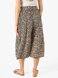 Solada Pantaloni donna culotte con stampa floreale - nero