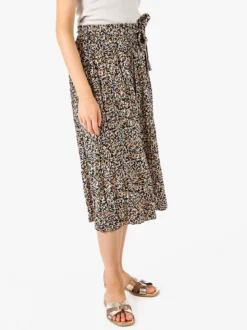 Solada Pantaloni donna culotte con stampa floreale - nero