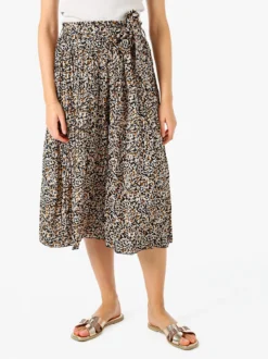 Solada Pantaloni donna culotte con stampa floreale - nero