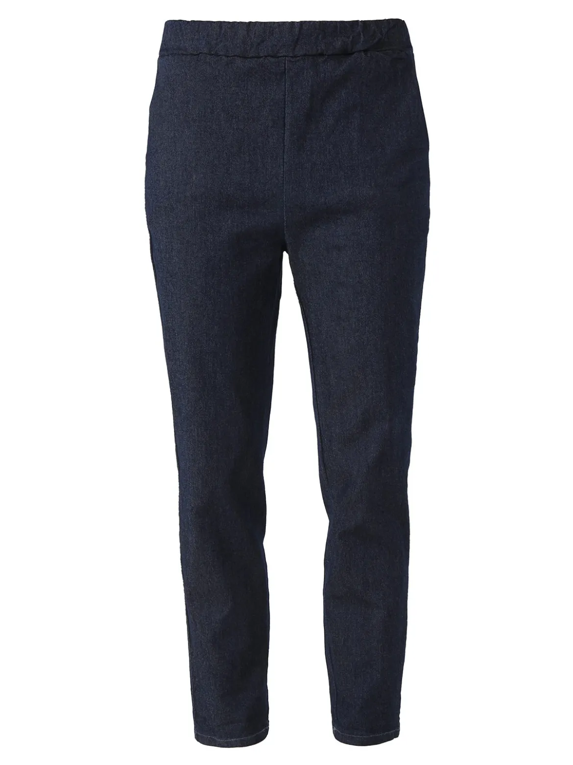 Solada Pantaloni donna effetto jeans con elastico in vita - blu scuro