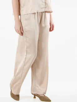 Solada Pantaloni donna effetto raso - beige