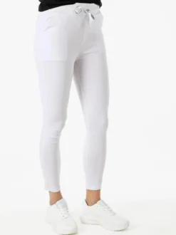 Solada Pantaloni donna elasticizzati con coulisse - bianco