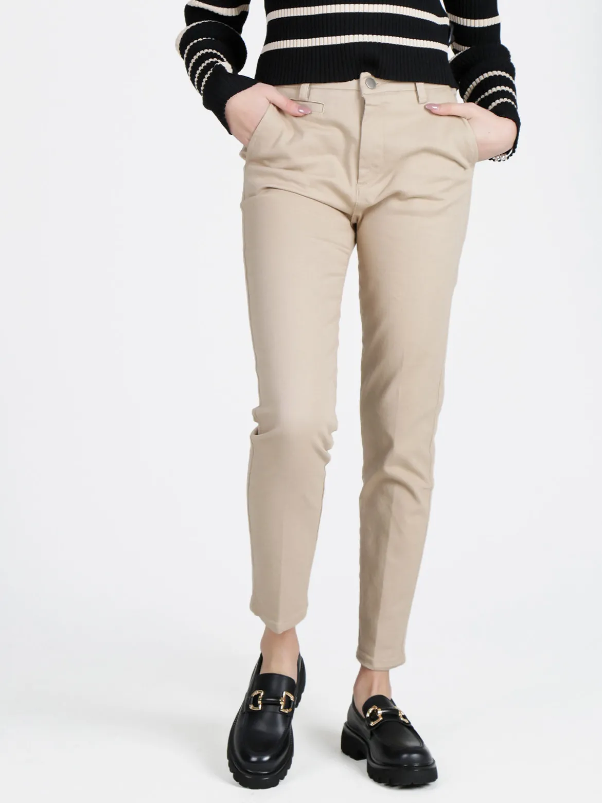 Solada Pantaloni donna in cotone a gamba dritta