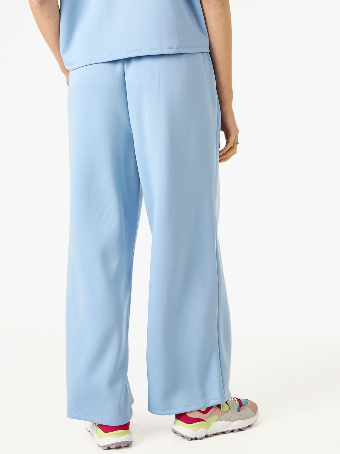 Solada Pantaloni donna in felpa a gamba larga - azzurro