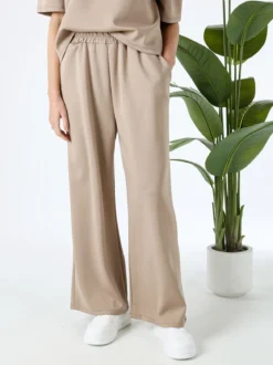 Solada Pantaloni donna in felpa a gamba larga - marrone