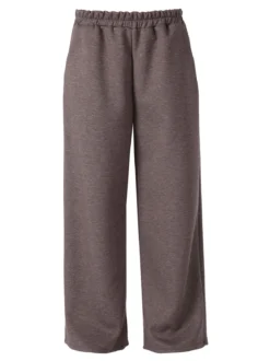 Solada Pantaloni donna in felpa a gamba larga - moro