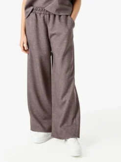Solada Pantaloni donna in felpa a gamba larga - moro