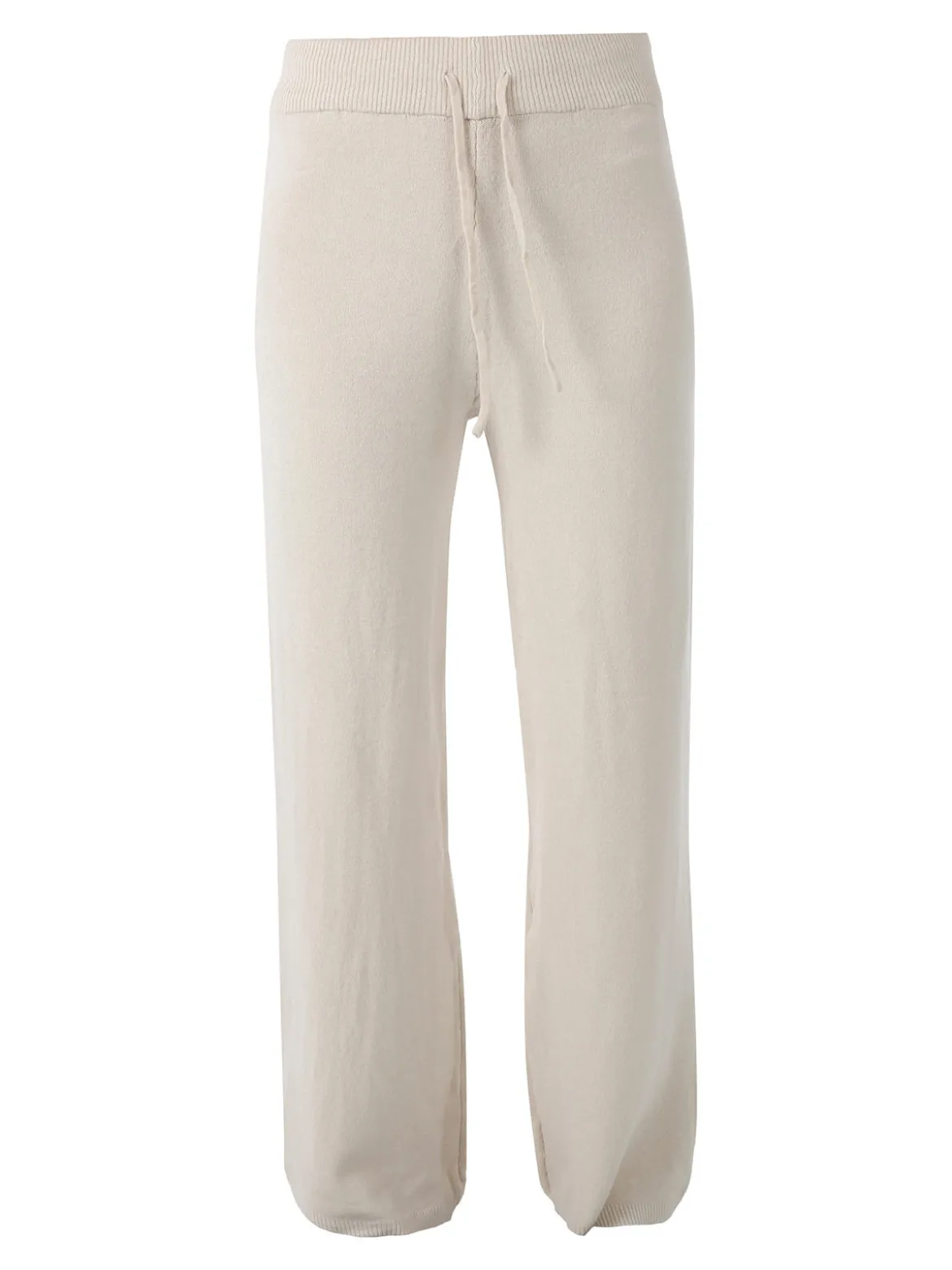 Solada Pantaloni donna in maglia a gamba larga con coulisse - beige