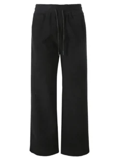 Solada Pantaloni donna in velluto a coste con coulisse - nero