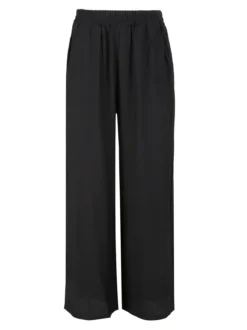Solada Pantaloni donna in viscosa a gamba larga - nero