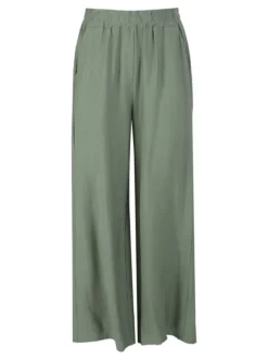 Solada Pantaloni donna in viscosa a gamba larga - verde
