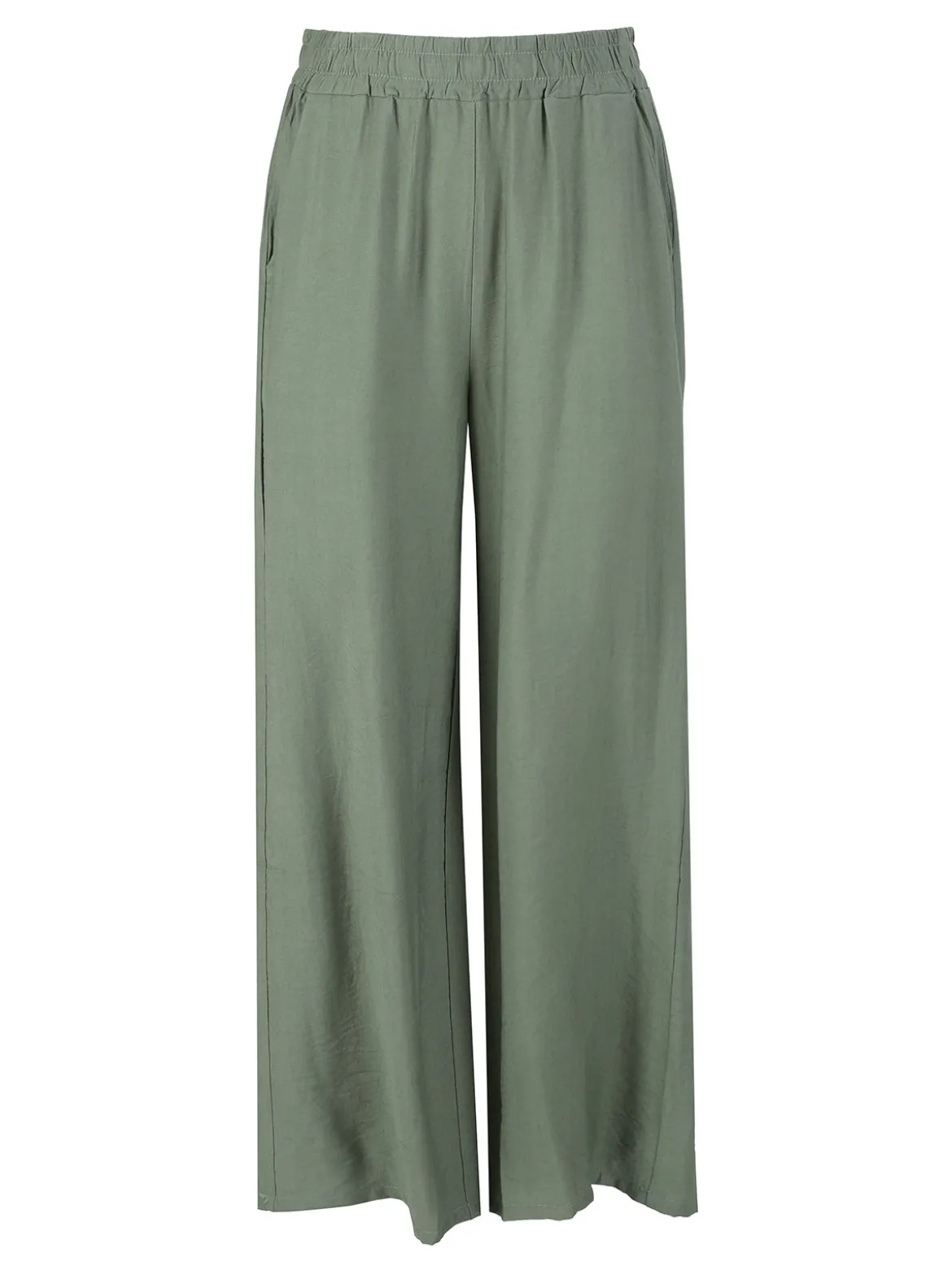 Solada Pantaloni donna in viscosa a gamba larga - verde