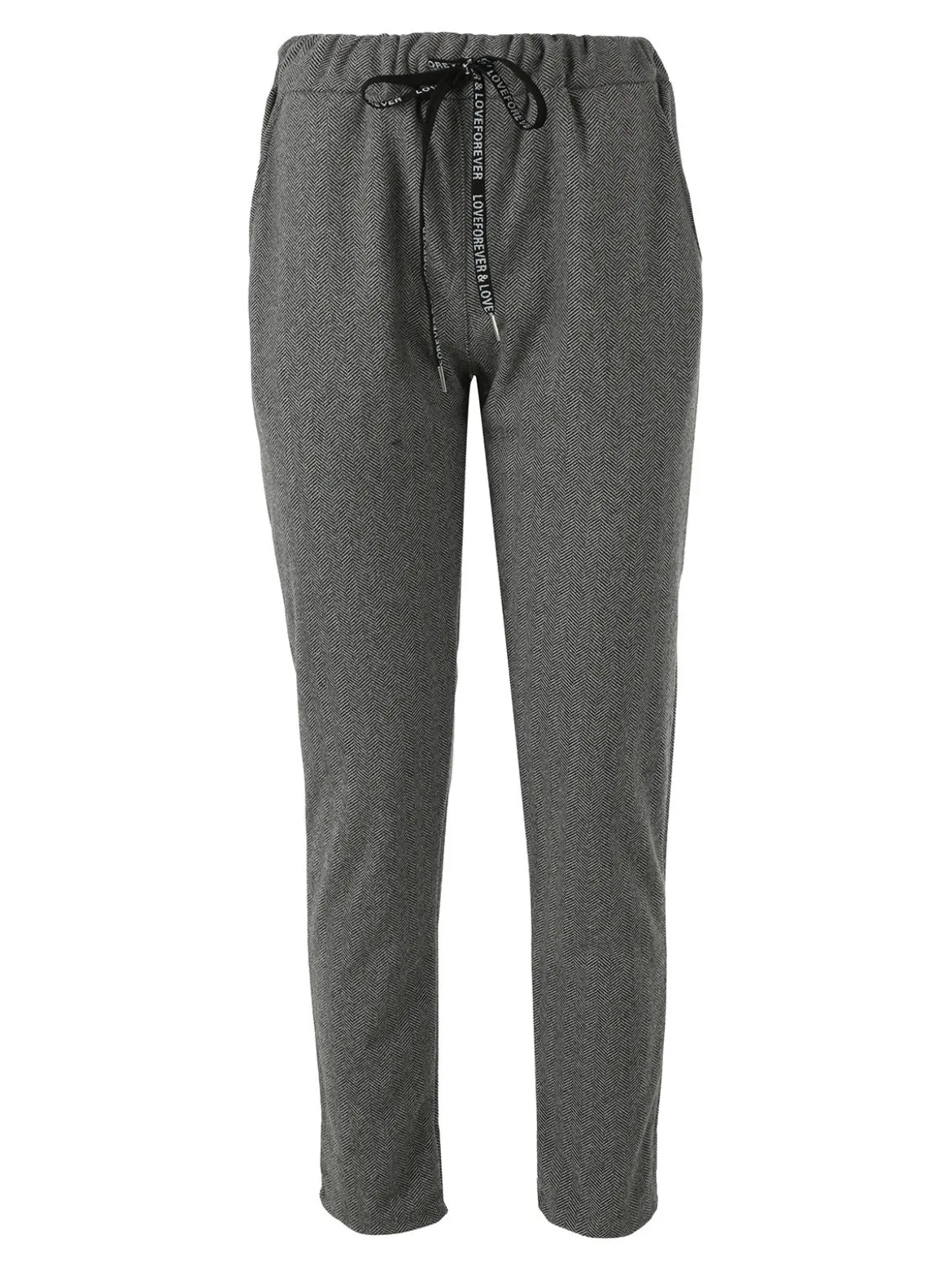 Solada Pantaloni donna jogger effetto flanella - grigio