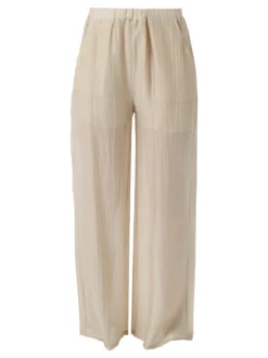 Solada Pantaloni donna leggeri a gamba larga - beige