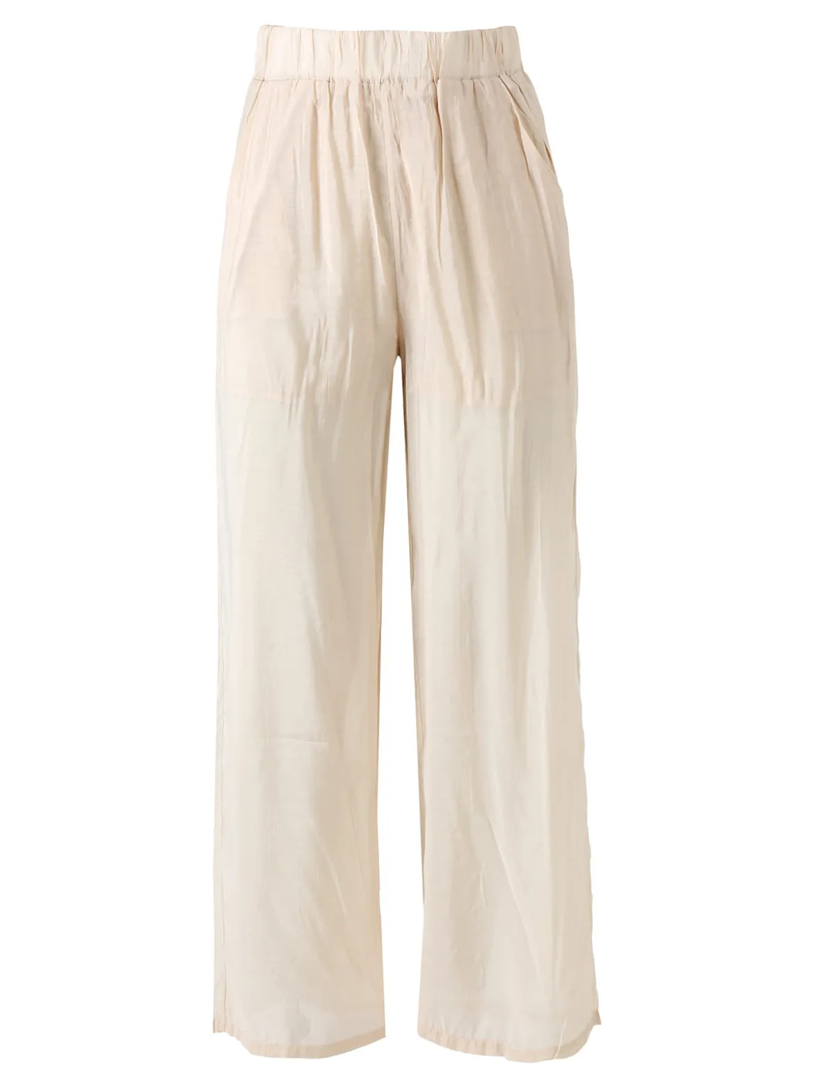 Solada Pantaloni donna leggeri a gamba larga - beige