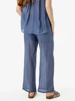 Solada Pantaloni donna leggeri a gamba larga - blu