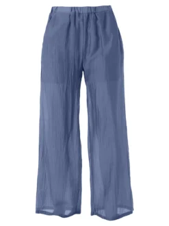 Solada Pantaloni donna leggeri a gamba larga - blu