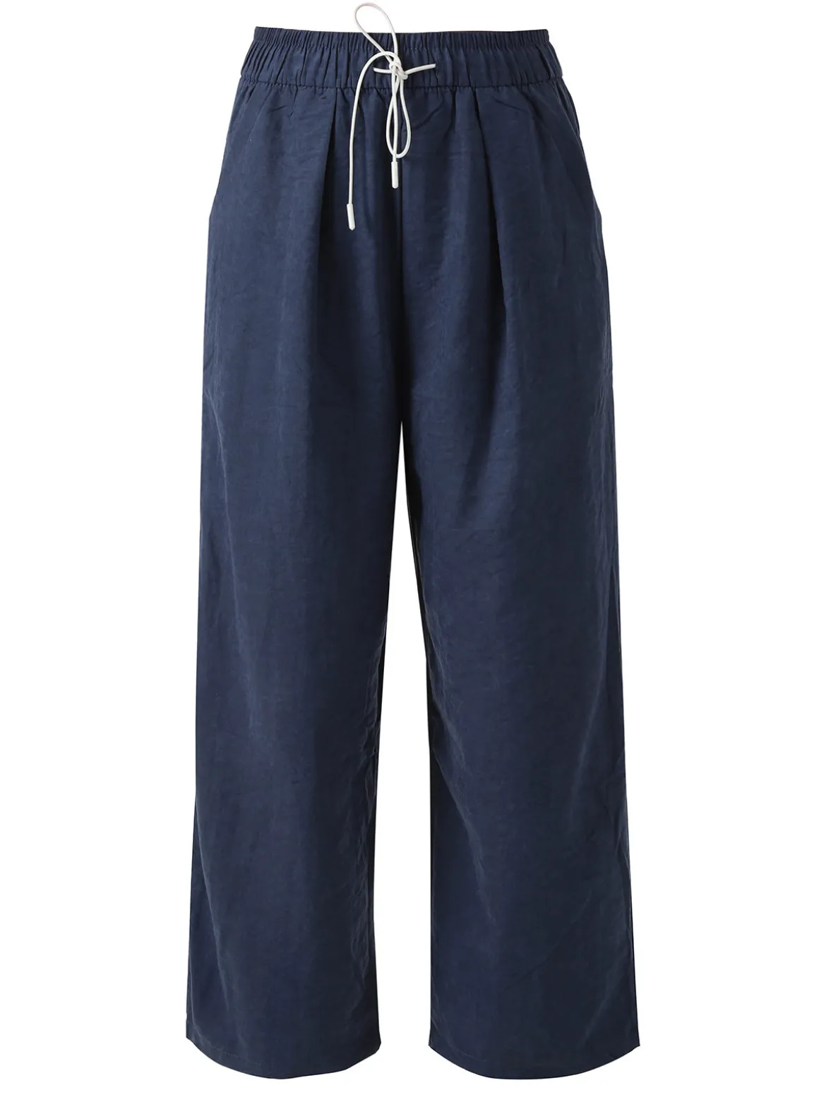 Solada Pantaloni donna leggeri a gamba larga con coulisse - blu scuro