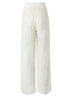 Solada Pantaloni donna leggeri a gamba larga - panna
